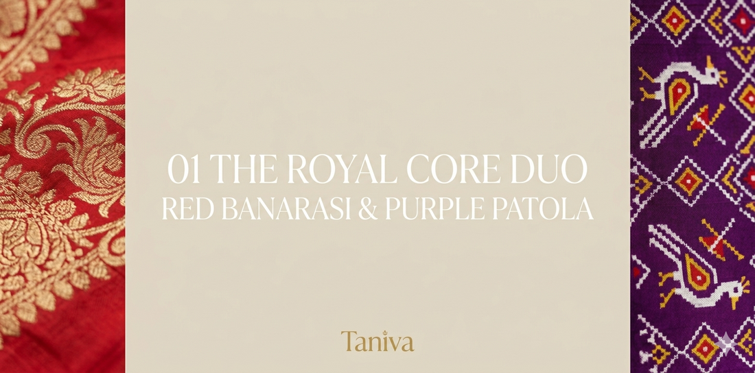 The Royal Core Duo: Mastering Red Banarasi & Purple Patola
