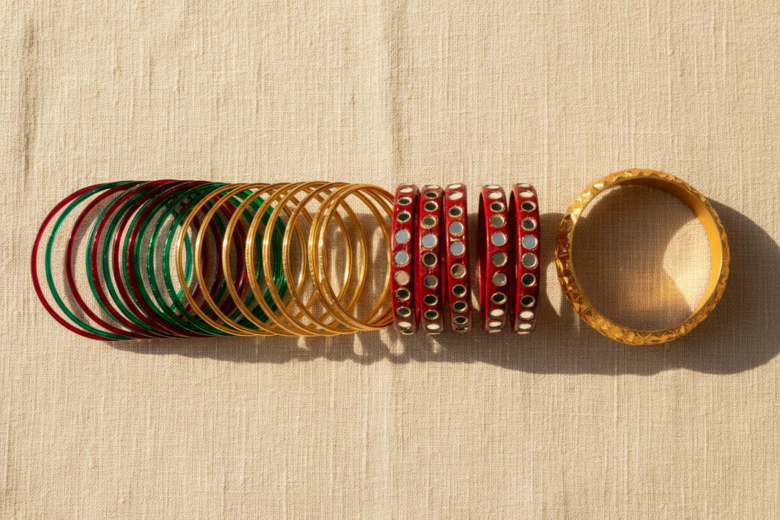Complete bangle guide — glass, metal, lac and kada styles explained by Taniva