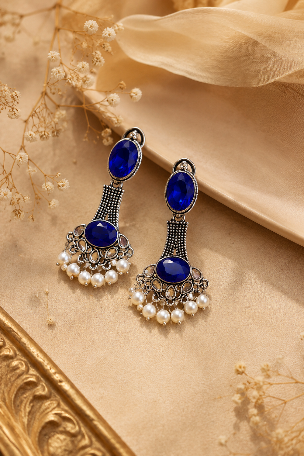 Pearl Stone Statement Earrings – Available in 10 Colors