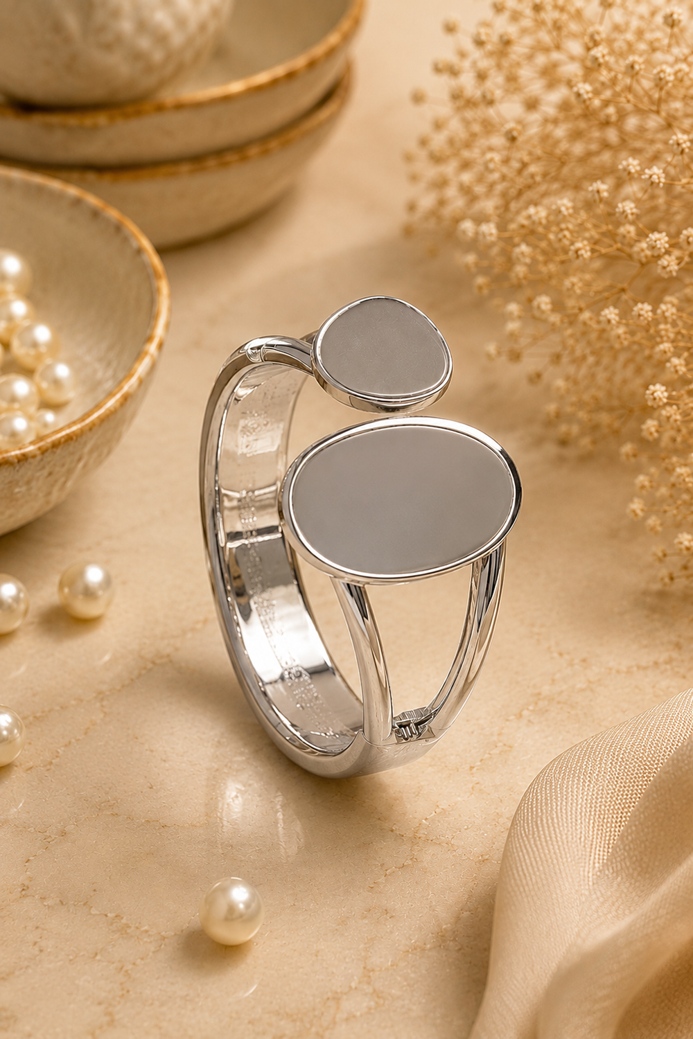 Dual Disc Silver Statement Kada