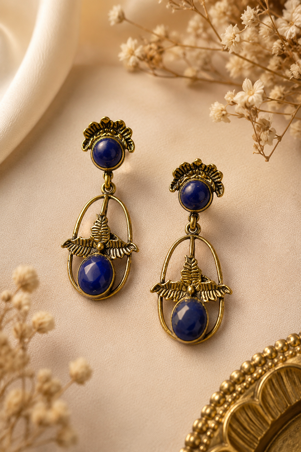 Verdant Leaf Antique Gold Dangle Earrings – Available in 11 Colors