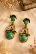 Verdant Leaf Antique Gold Dangle Earrings – Available in 11 Colors