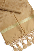 Golden Banarasi Silk Dupatta - with a beautifully handcrafted matching tassel - Taniva