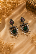 Regalia Oxidized Pearl Statement Earrings – Available in 12 Colors