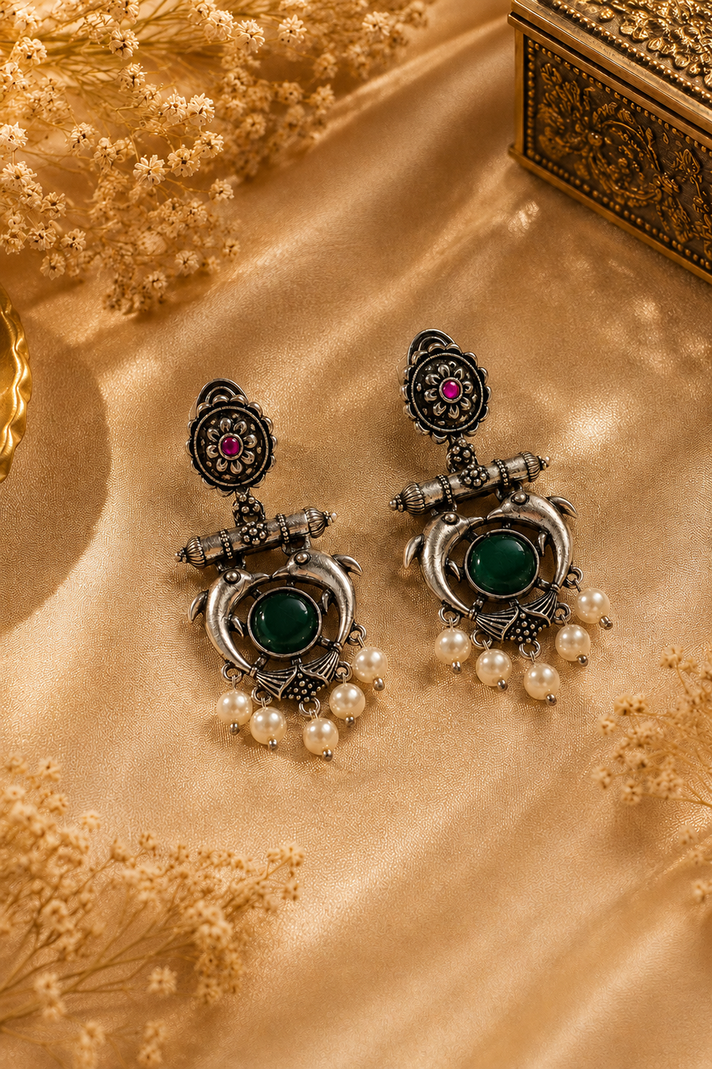 Regalia Oxidized Pearl Statement Earrings – Available in 12 Colors