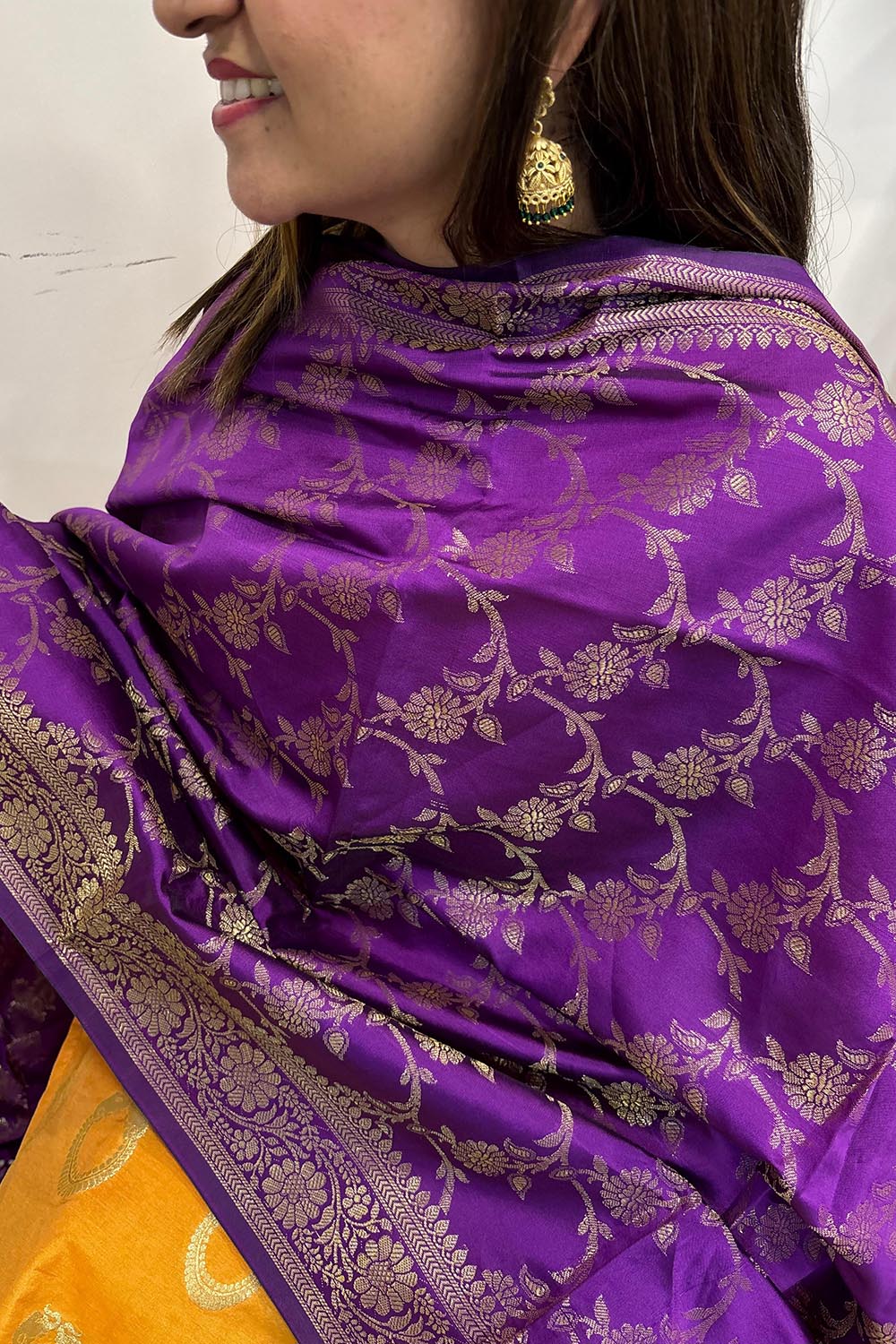 Elegant Purple Banarasi Silk Dupatta - Taniva