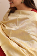 Soft and Elegant Pastel Banarasi Silk Dupatta - Taniva