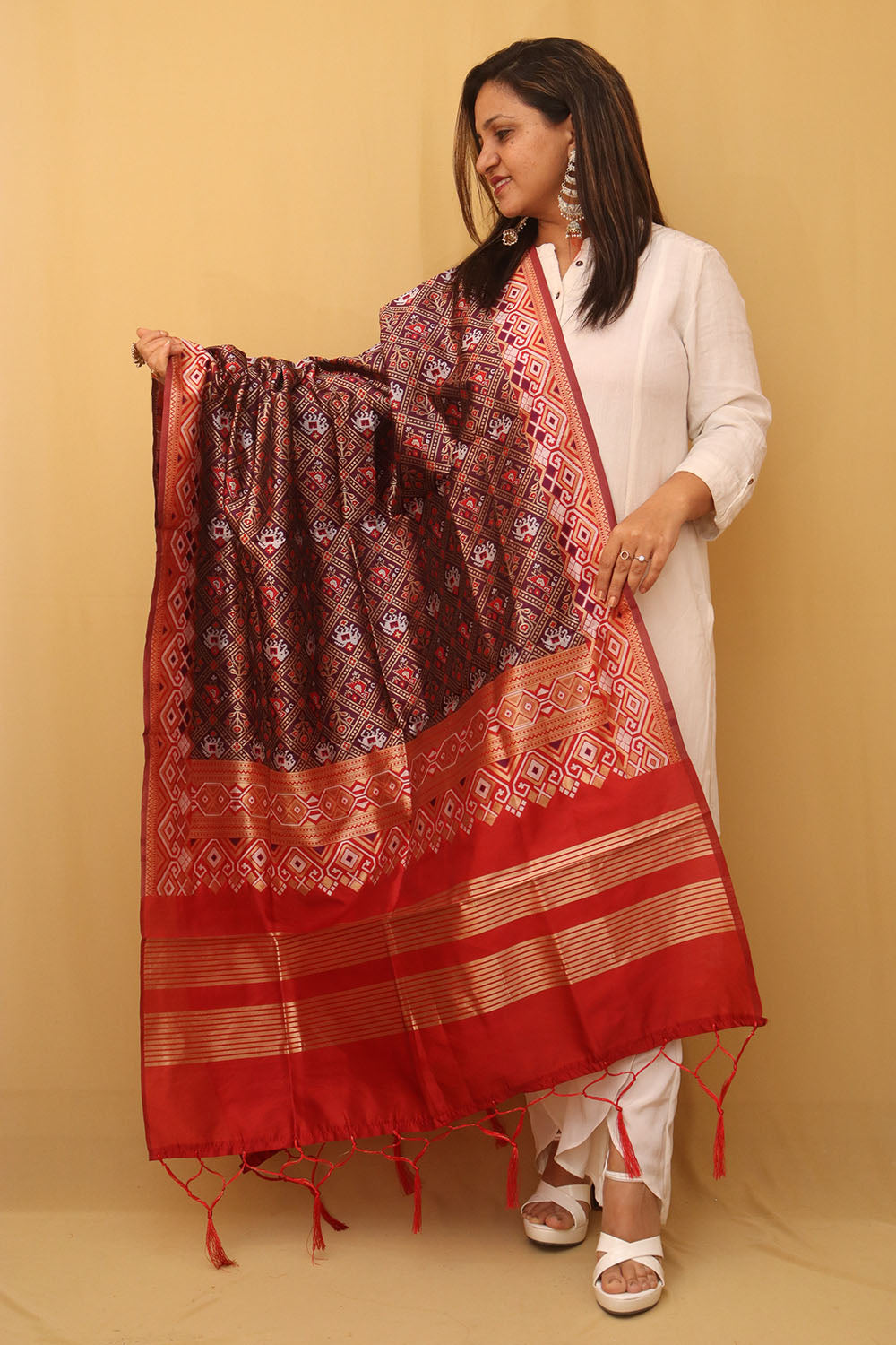 Elegant Purple Silk Dupatta for Women - Taniva