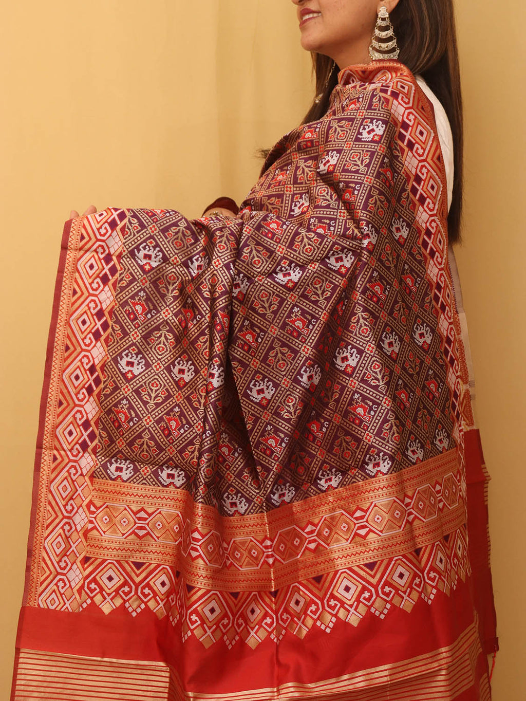 Elegant Purple Silk Dupatta for Women - Taniva