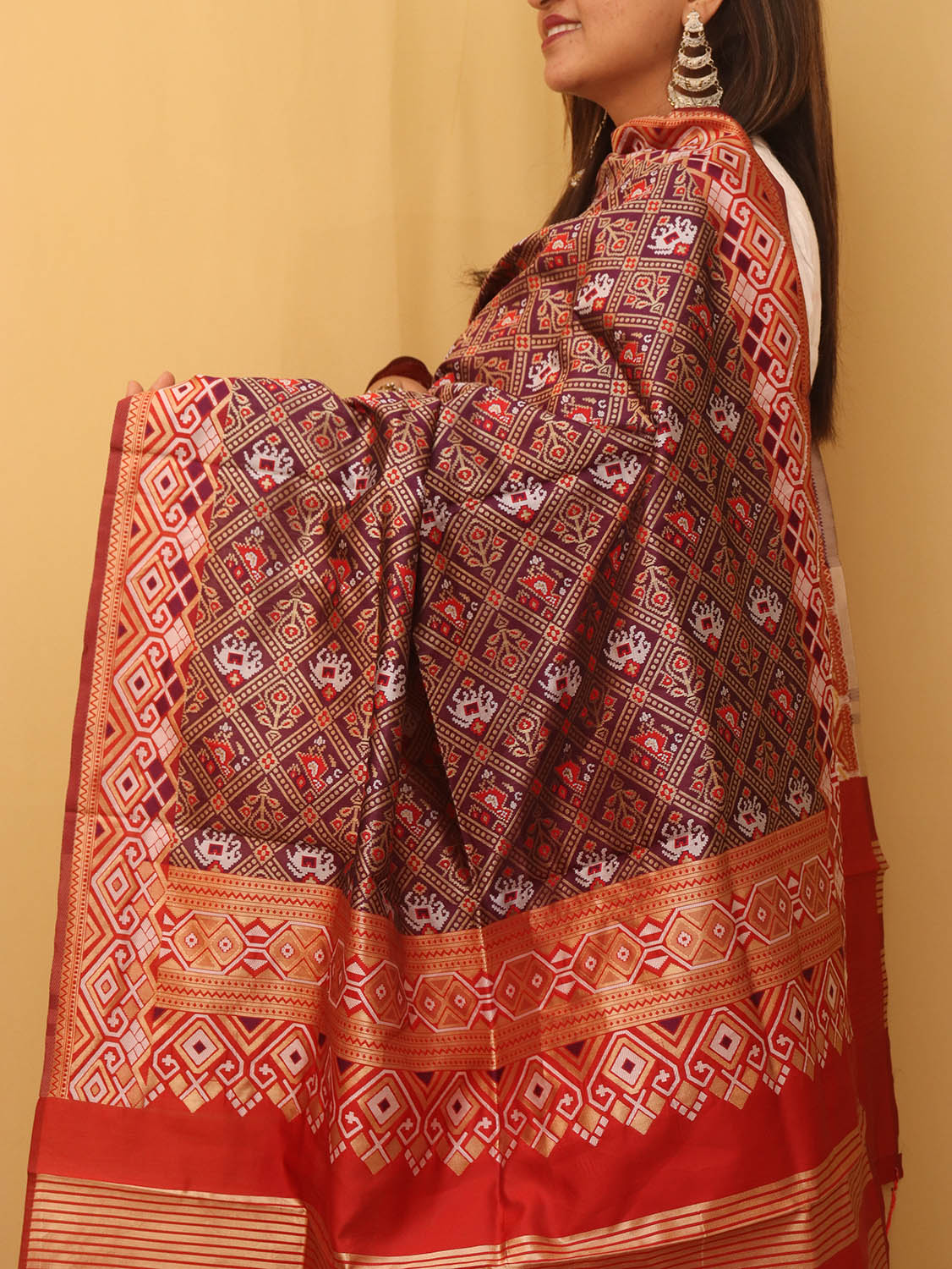 Elegant Purple Silk Dupatta for Women - Taniva