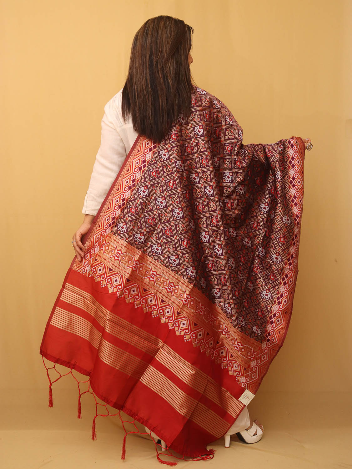 Elegant Purple Silk Dupatta for Women - Taniva