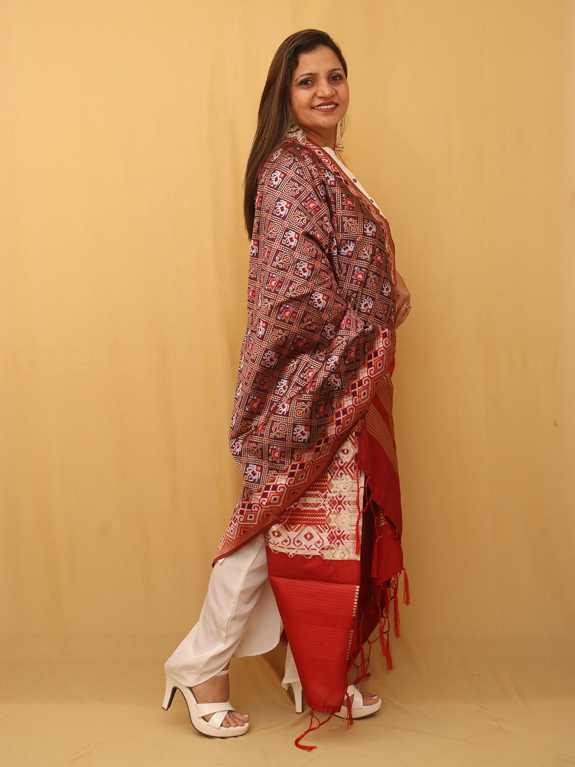 Elegant Purple Silk Dupatta for Women - Taniva