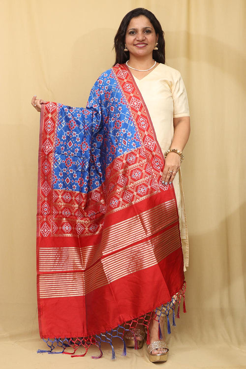 Exquisite Blue Patola Silk Dupatta - Timeless Elegance - Taniva