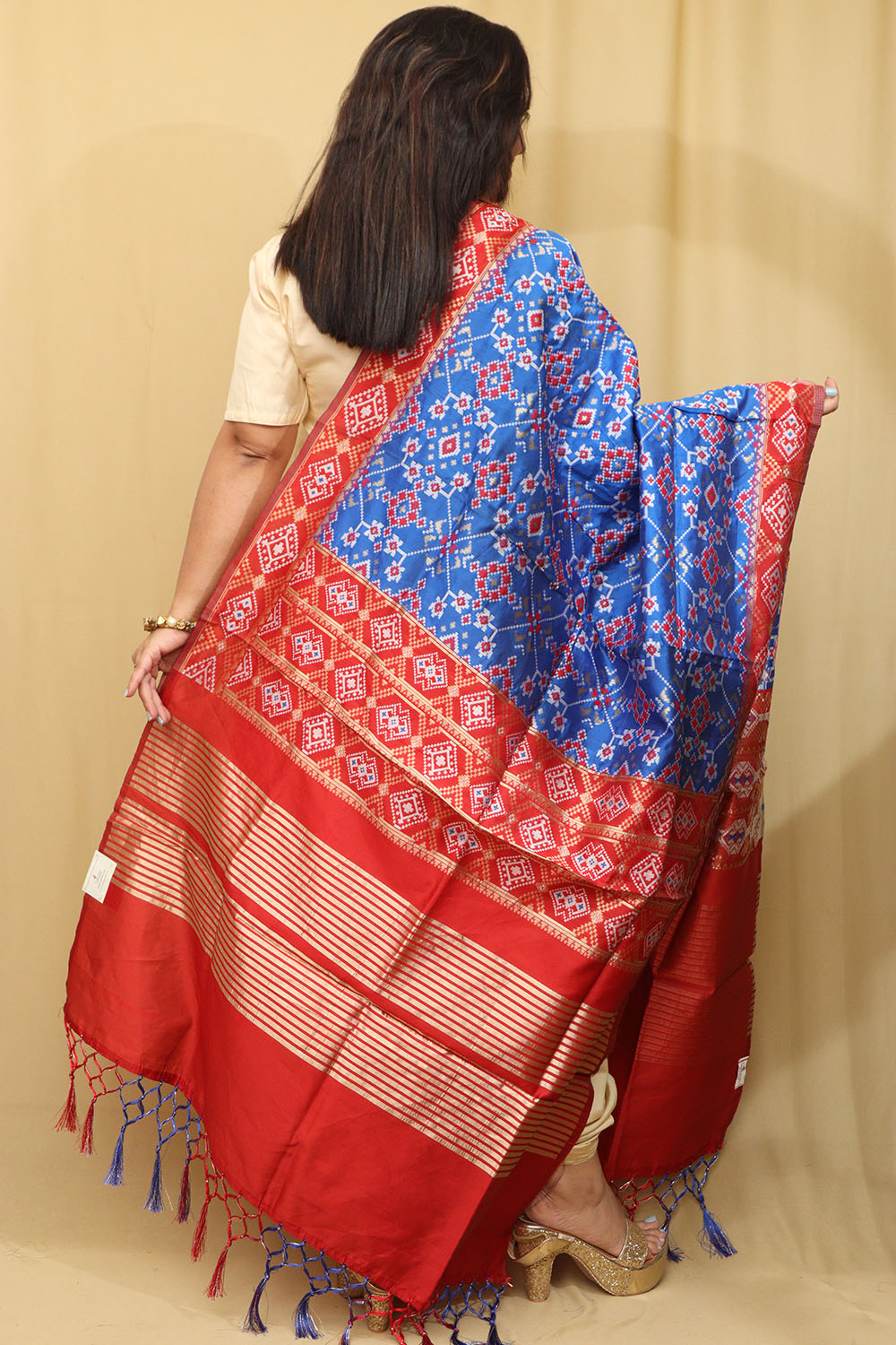 Exquisite Blue Patola Silk Dupatta - Timeless Elegance - Taniva