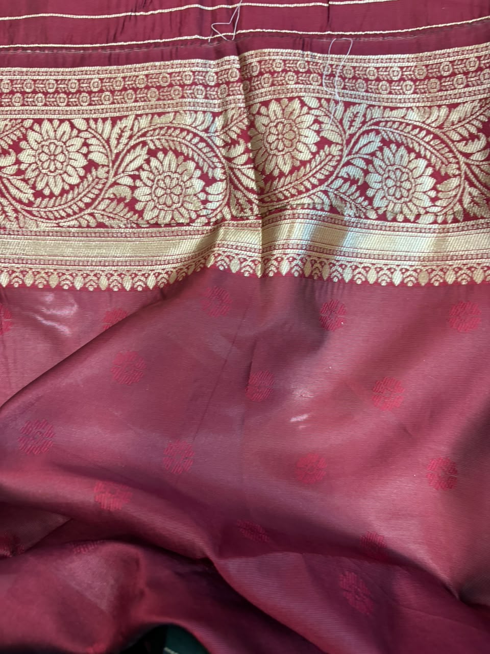 Green Banarasi Cotton Silk Booti Design Saree Festive