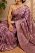 Pink Banarasi Soft Silk Saree India