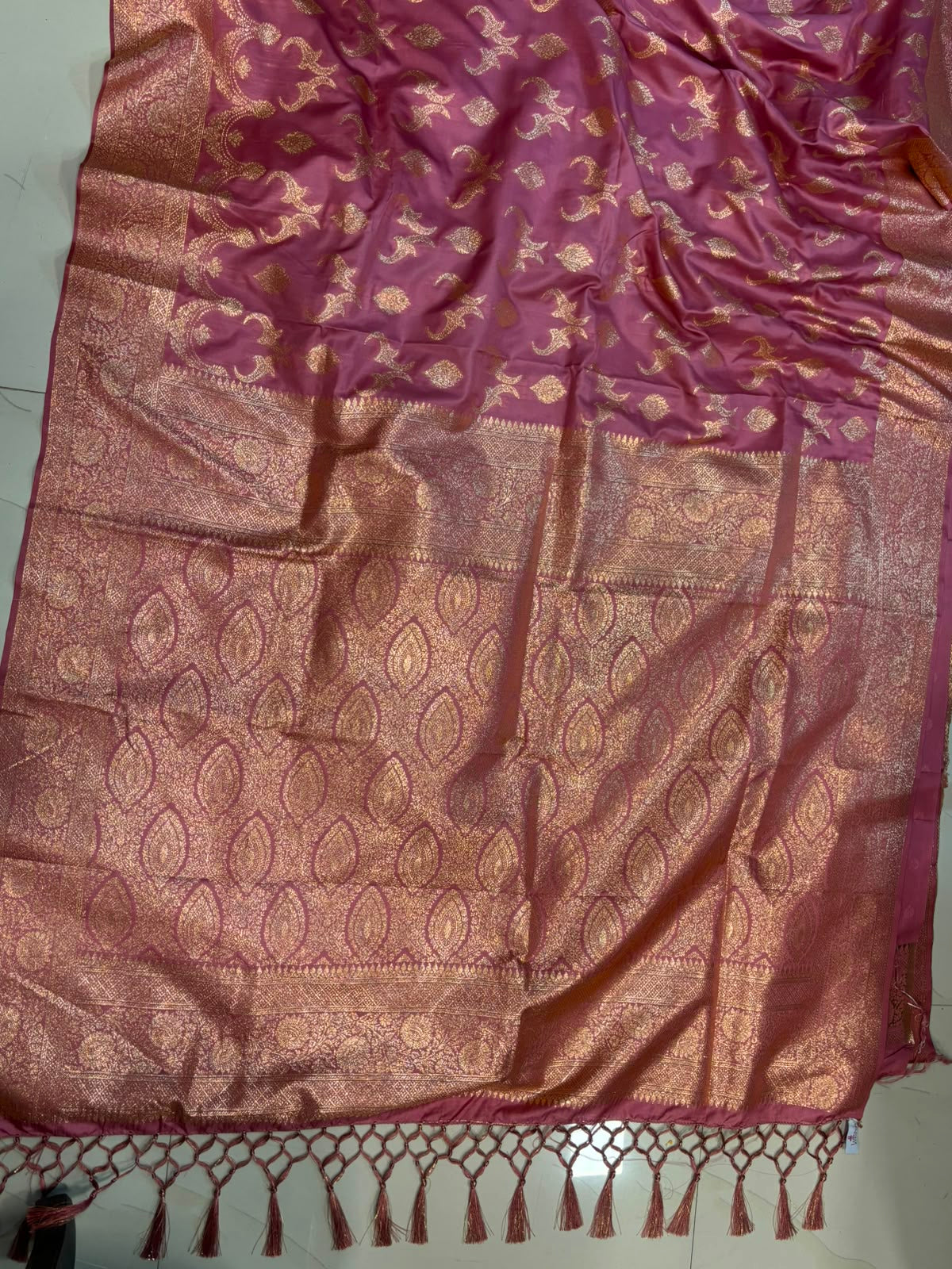 Pink Banarasi Soft Silk Saree India