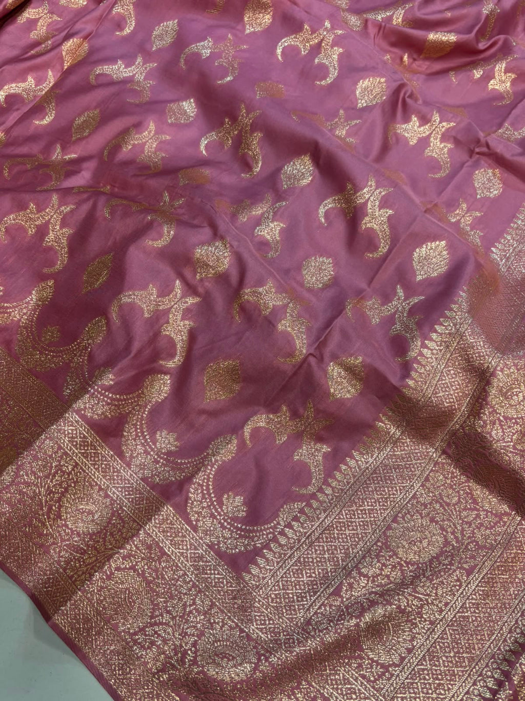 Pink Banarasi Soft Silk Saree India