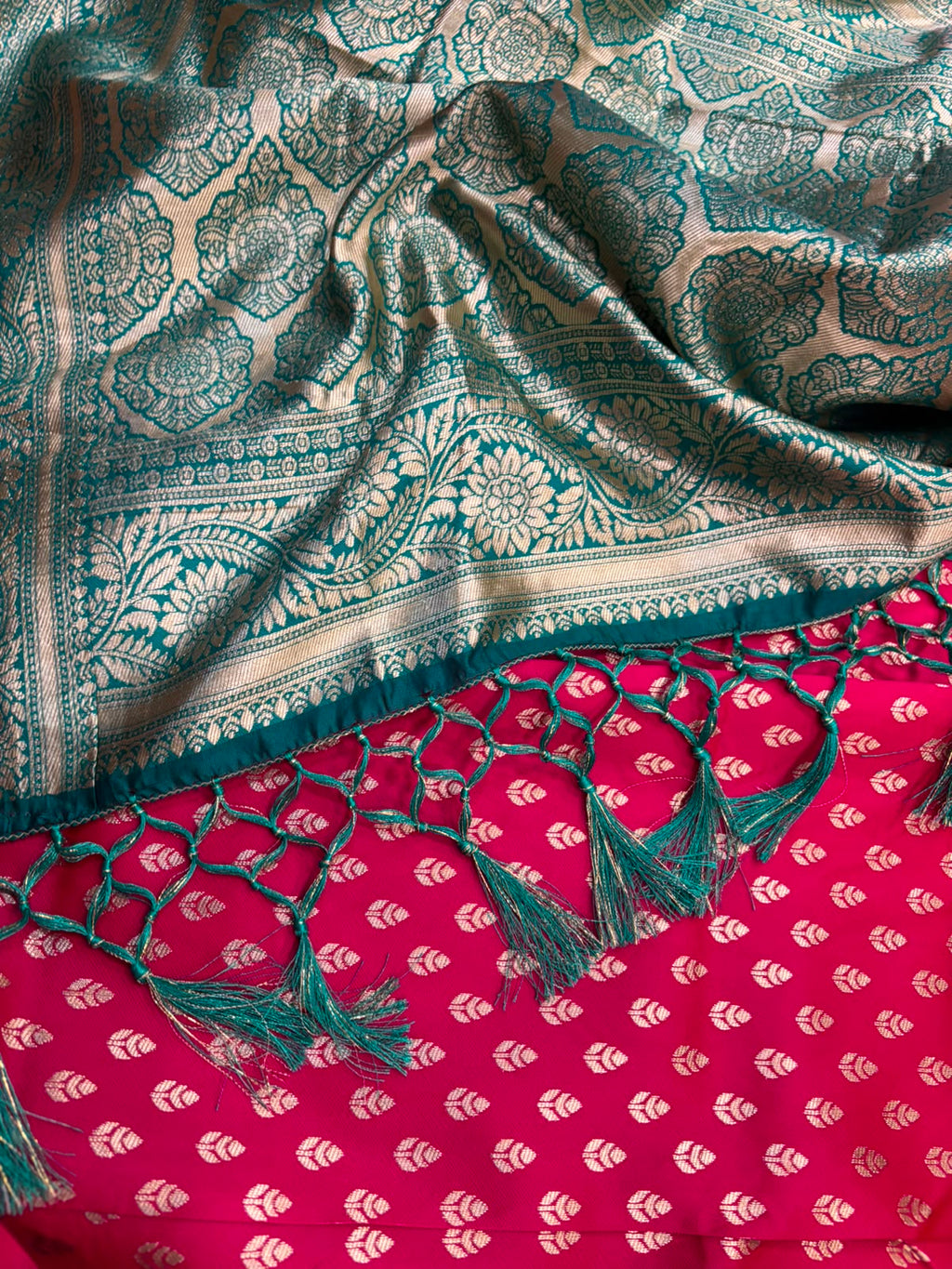 Pink Banarasi Cotton Silk Saree Booti Design