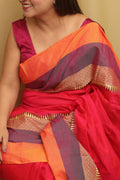 Stunning Pink Bengal Cotton Saree - Luxurion World