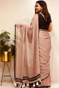 Brown Bengal Mul Cotton Saree Casual Wear