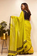 Green Bengal Mul Cotton Saree Everyday Wear