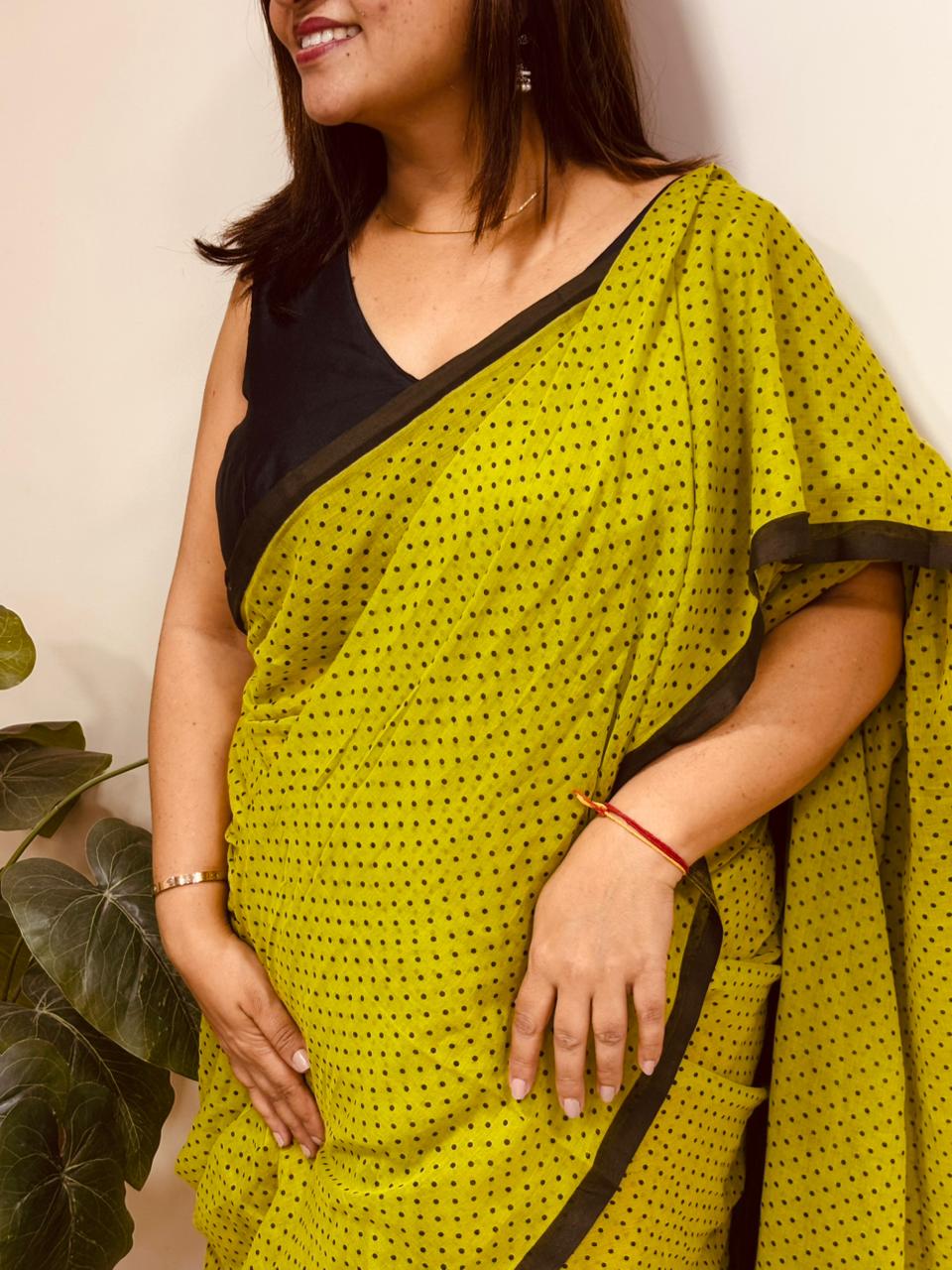 Green Bengal Mul Cotton Saree Everyday Wear