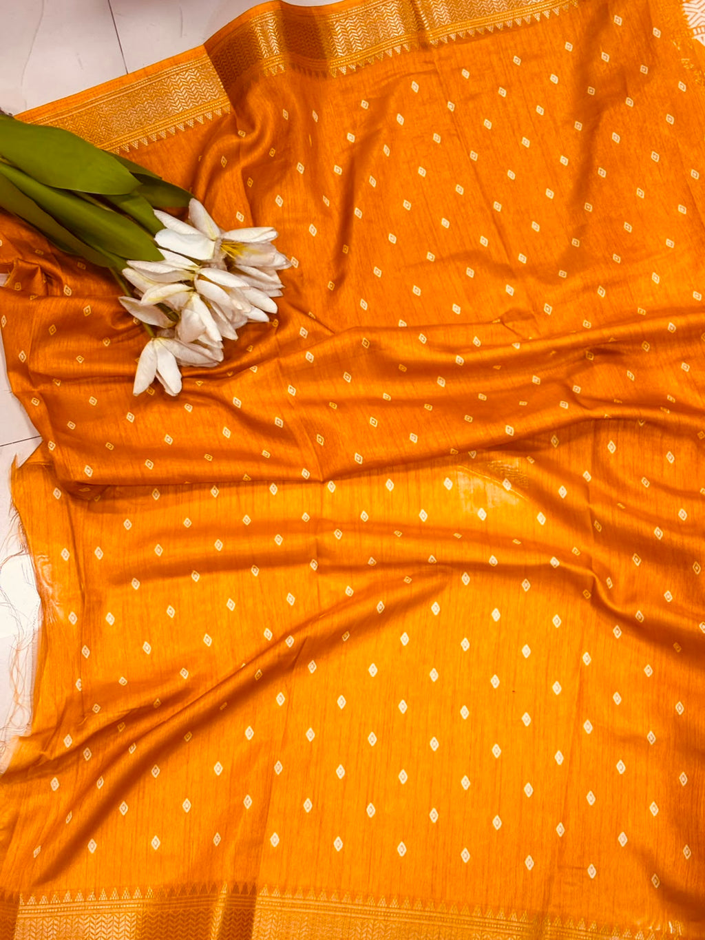 Yellow Digital Print Crepe Saree Warli Design Festive Ethnic