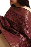 Exquisite Maroon Banarasi Silk Dupatta - Elegant and Luxurious - Taniva