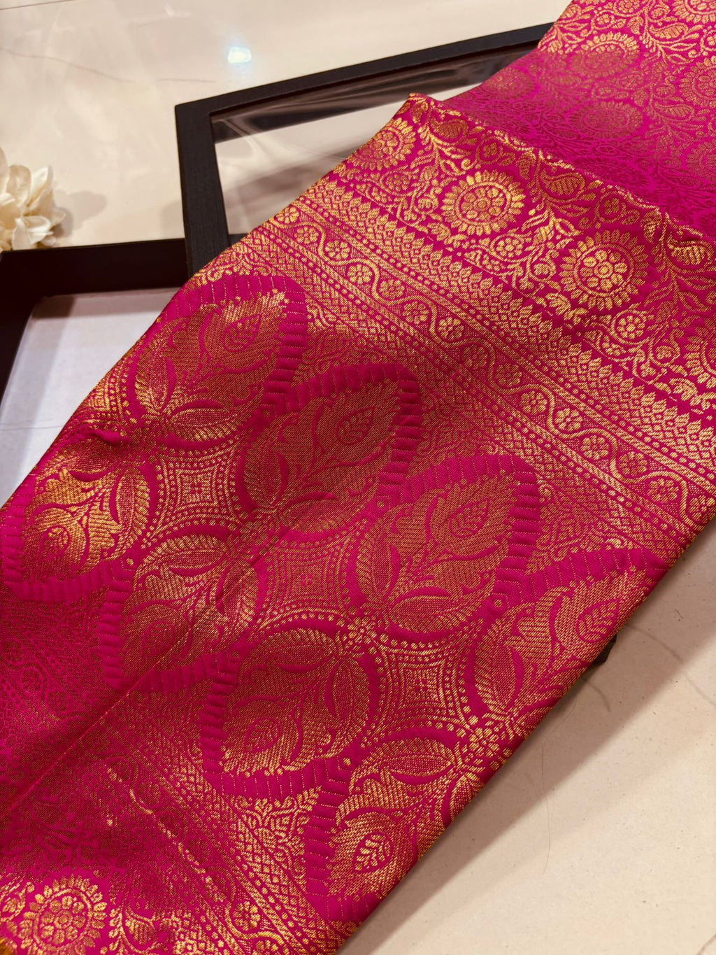 Premium Pink Banarasi Silk Fashion Stole Gift Box Stylish Wrap for Festive | College | Casual | Night Parties - Luxurion World
