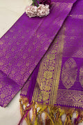 Purple Banarasi Silk Fashion Stole | Stylish Wrap for Festive , College, casual parties, & Night Outs