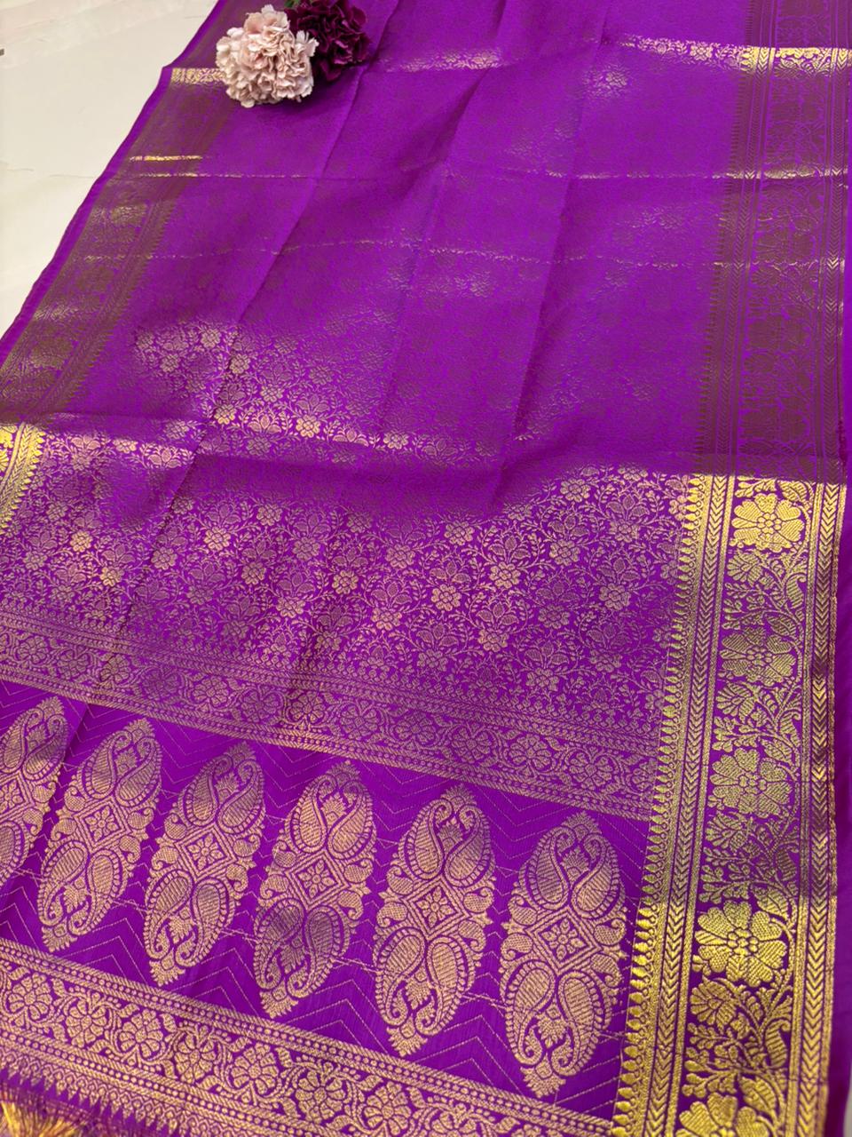 Purple Banarasi Silk Fashion Stole | Stylish Wrap for Festive , College, casual parties, & Night Outs