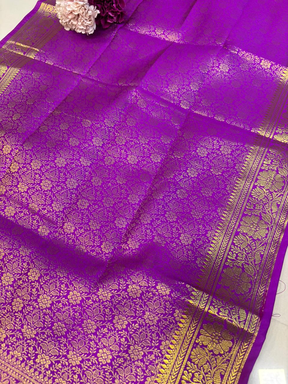 Purple Banarasi Silk Fashion Stole | Stylish Wrap for Festive , College, casual parties, & Night Outs