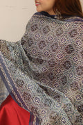 Chic Maroon Digital Printed Chanderi Ajrakh Design Dupatta with Tassels for Ethnic Wear and Festivals