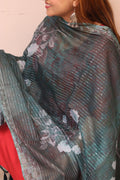 Blue Digital Printed Chanderi Dupatta