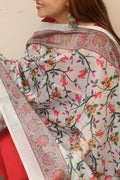 Grey Digital Printed Chanderi Dupatta
