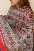 Multicolor Digital Printed Chanderi Ajrakh Design Dupatta