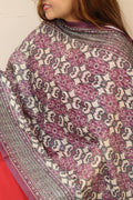 Purple Digital Printed Chanderi Ajrakh Design Dupatta