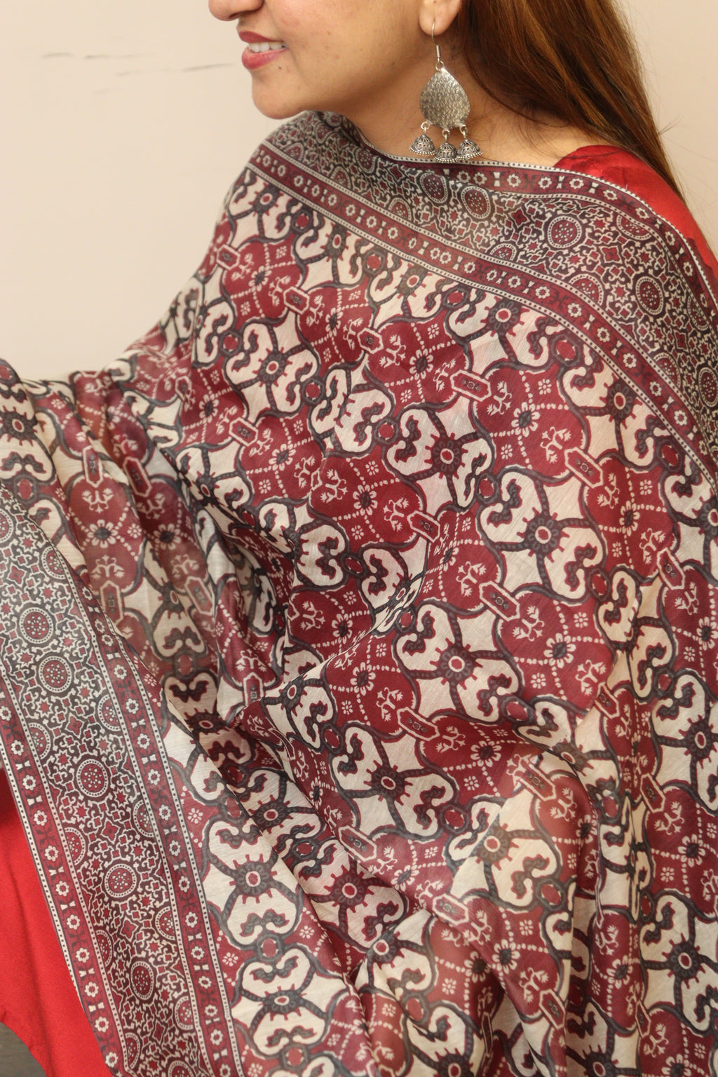 Multicolor Digital Printed Chanderi Dupatta