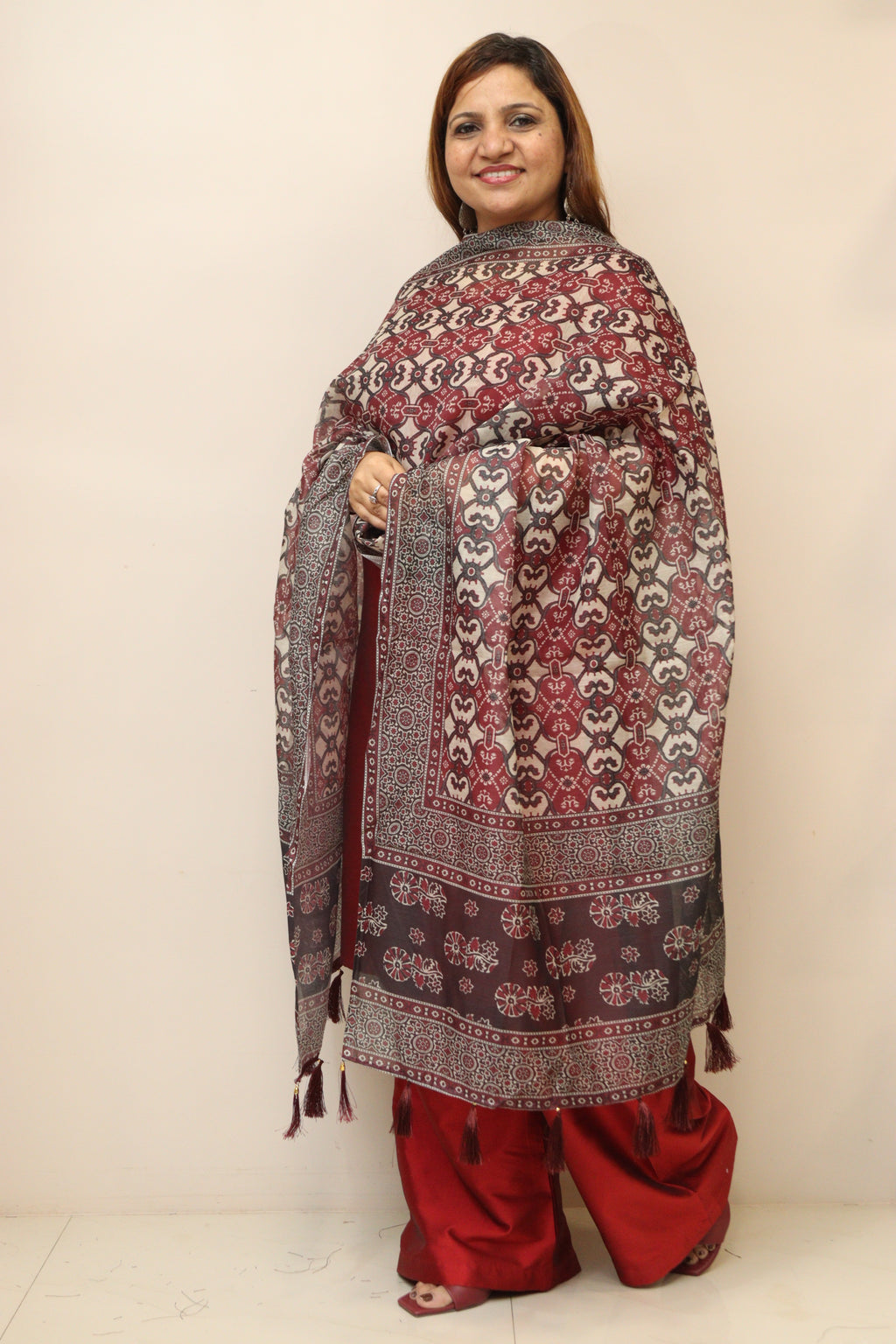 Multicolor Digital Printed Chanderi Dupatta