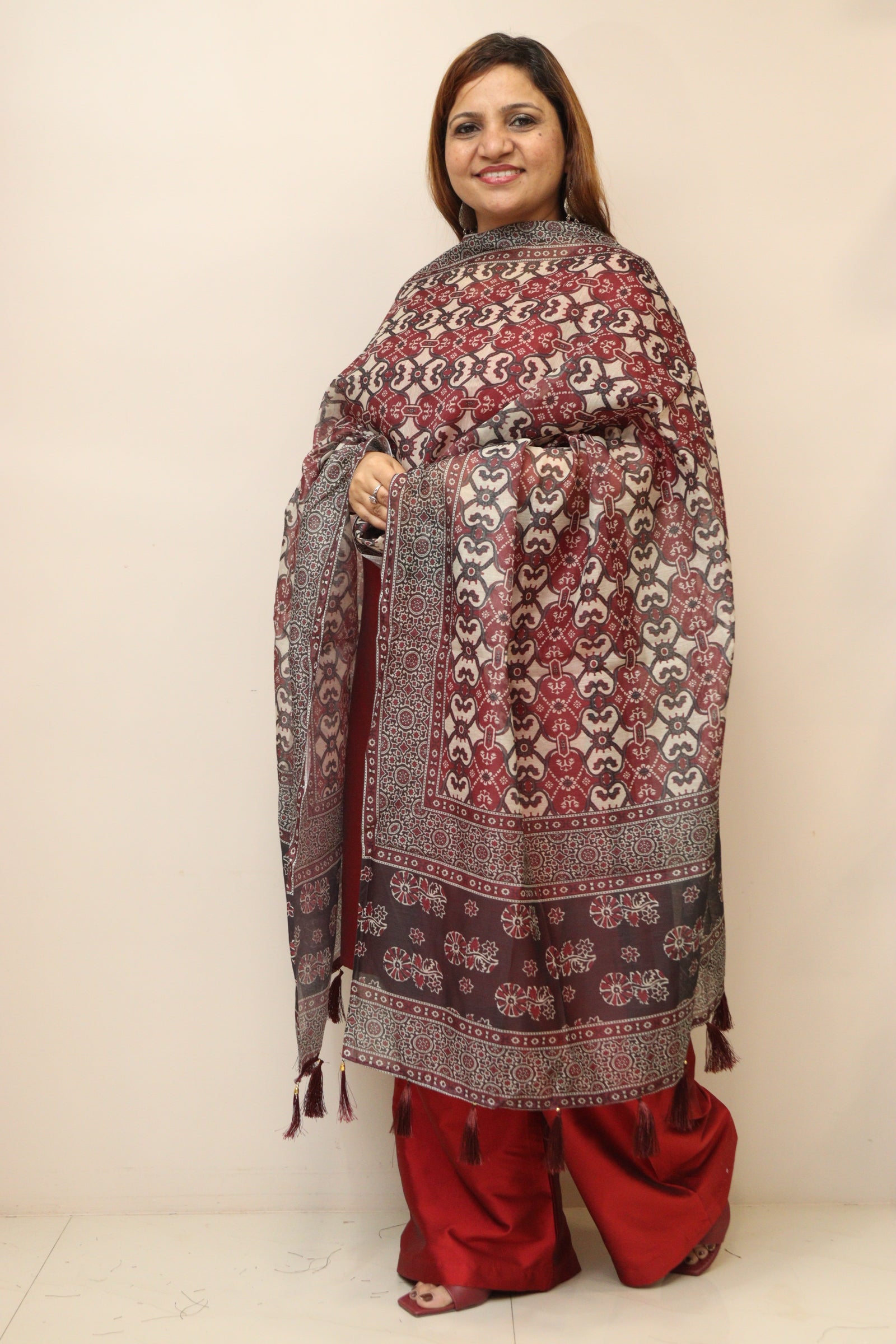 Multicolor Digital Printed Chanderi Dupatta