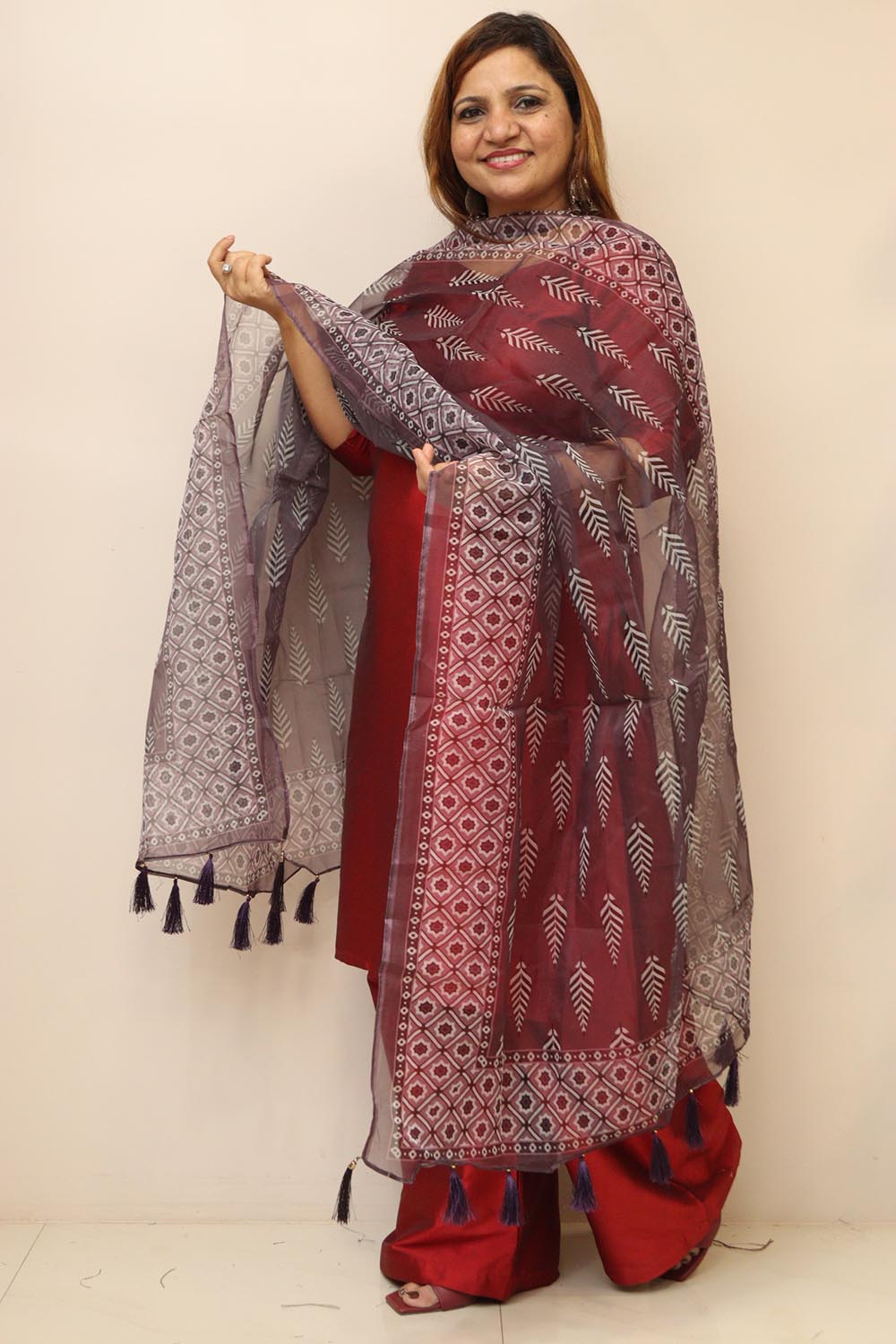 Multicolor Digital Printed Organza Dupatta