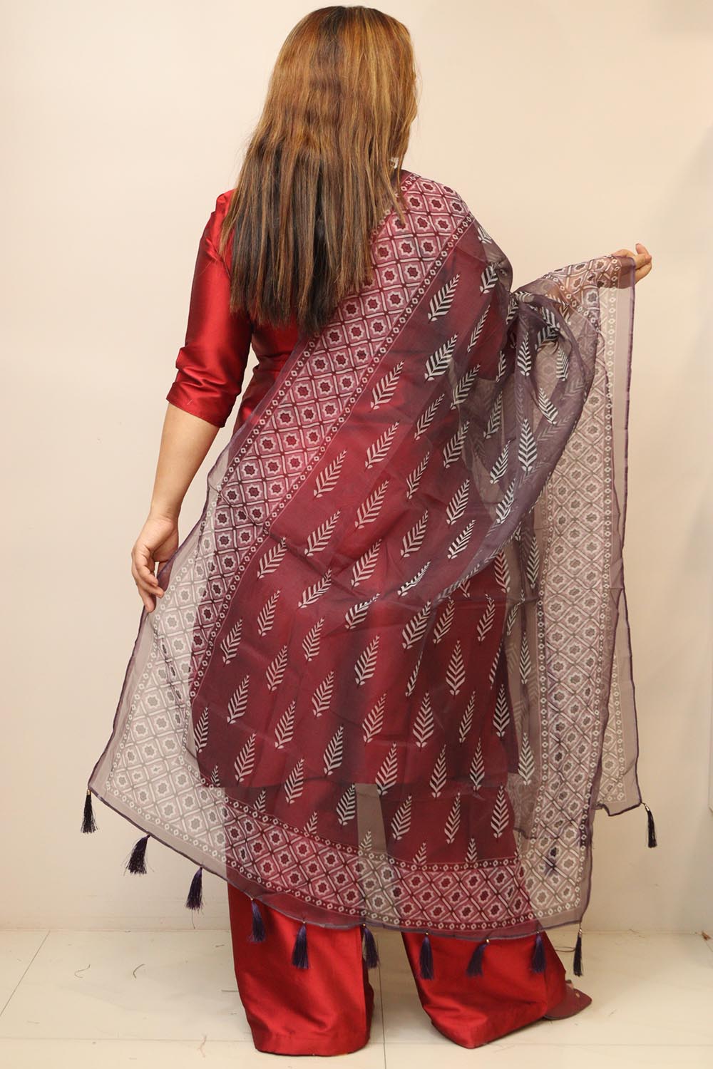 Multicolor Digital Printed Organza Dupatta