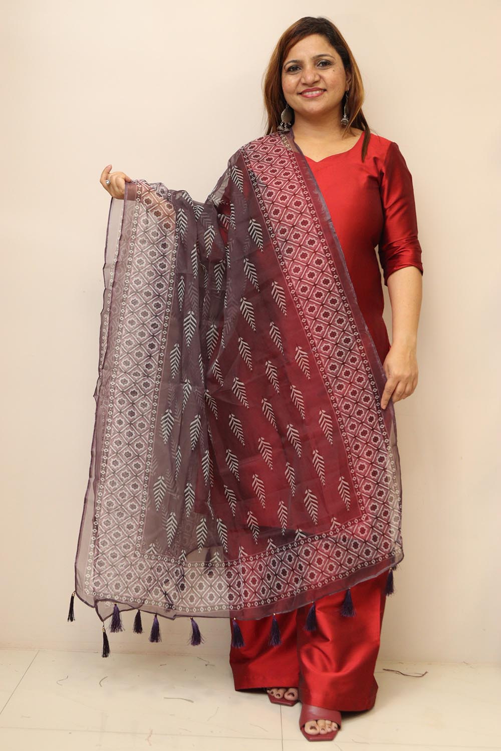 Multicolor Digital Printed Organza Dupatta