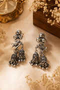 Amethyst Art Stone Jhumka Earrings Festive Birdcage Design