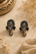 Oxidised Lord Ganesha Stud Earrings