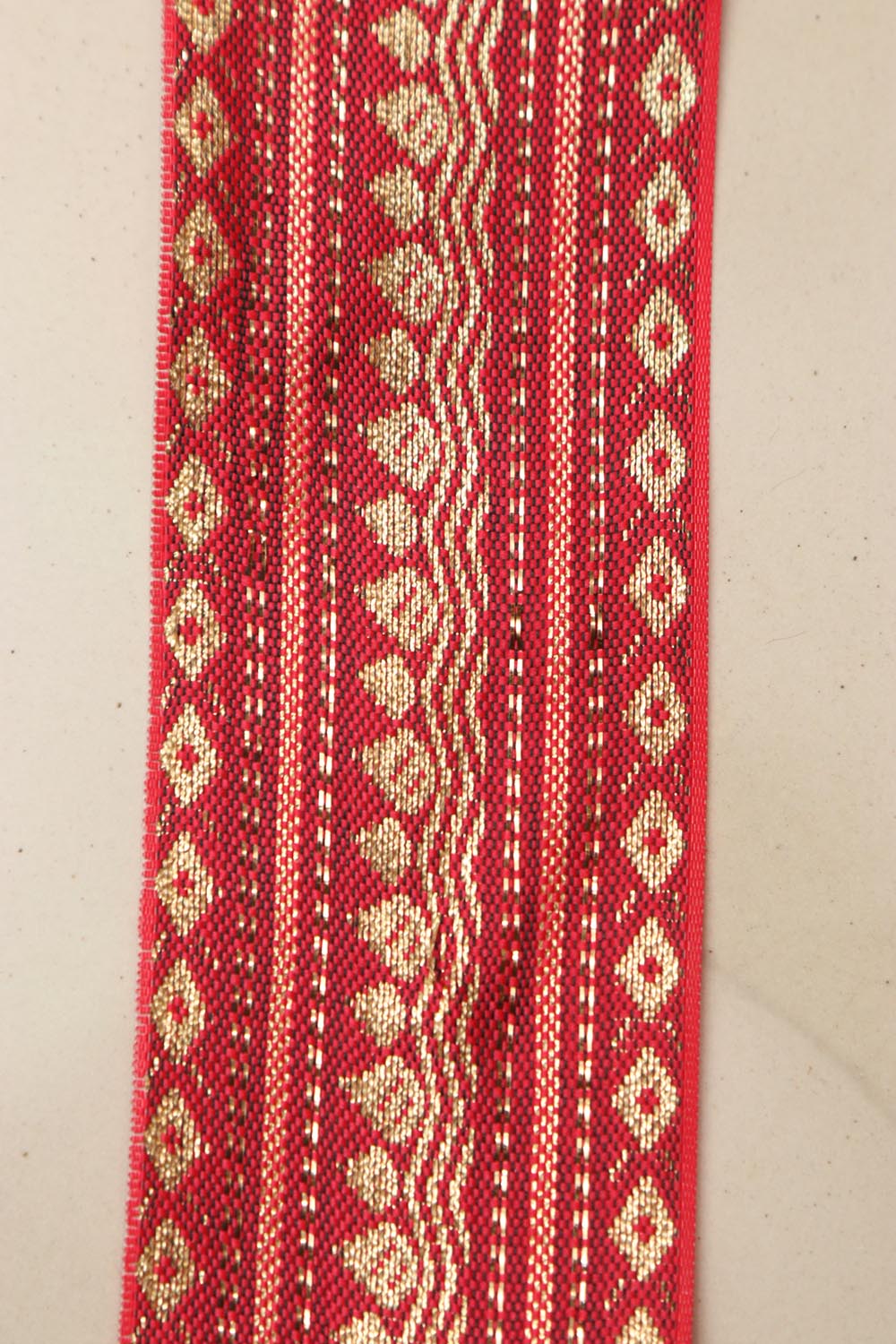 Red Banarasi Silk Border Lace (L 9 Mtrs W 2 inch )