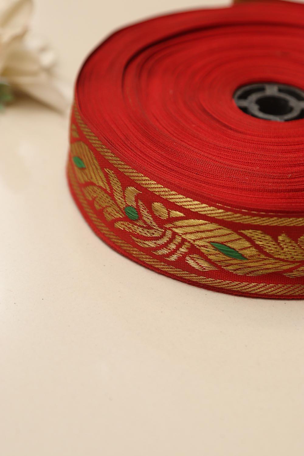 Red Banarasi Silk Border Lace (L 9 Mtrs W 1.5 inch )