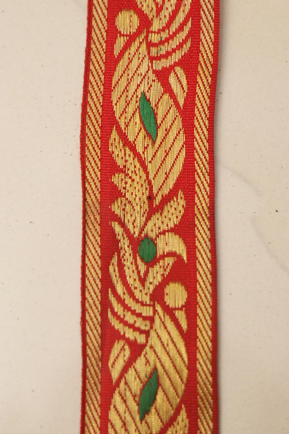 Red Banarasi Silk Border Lace (L 9 Mtrs W 1.5 inch )