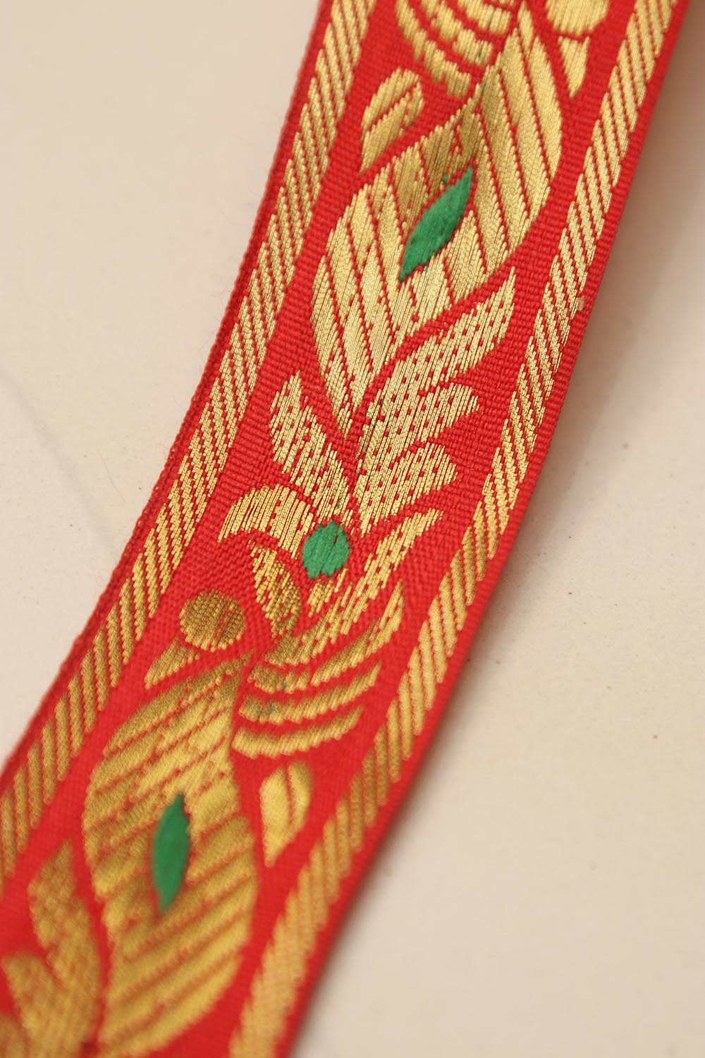 Red Banarasi Silk Border Lace (L 9 Mtrs W 1.5 inch )